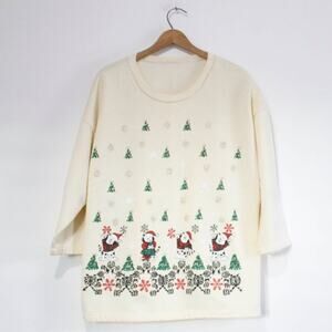Vintage Ugly Crazy Cat Lady Christmas Sweatshirt XL